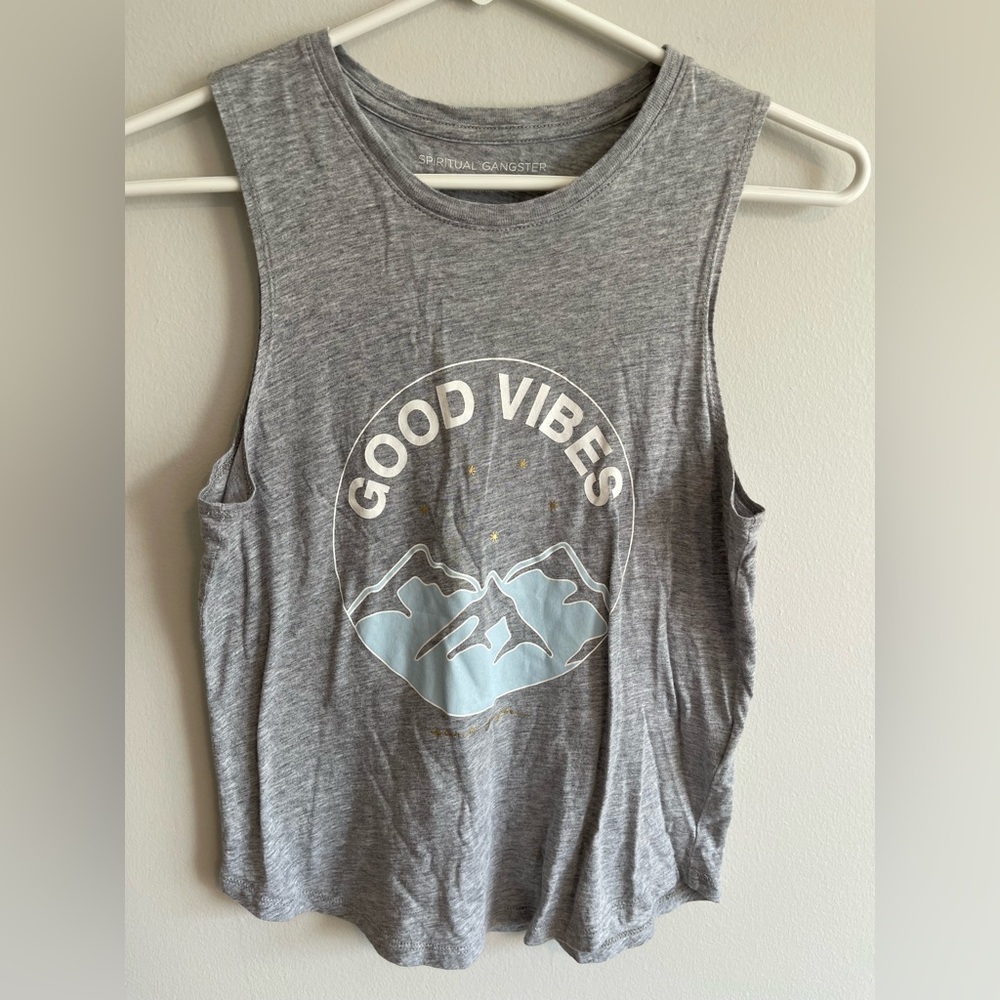 Spiritual Gangster Gray Good Vibes Tank Top